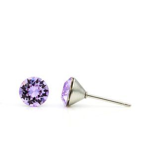 6mm Purple Swarovski Studs | Mini Violet Earrings | Swarovski Crystal Earrings